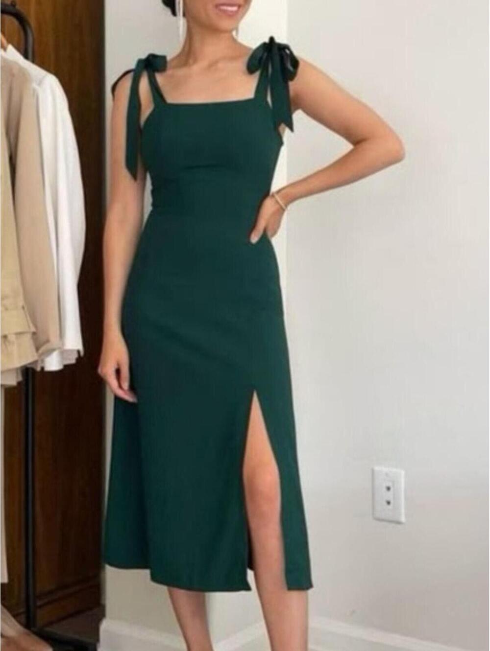 Reformation Twilight Midi Dress Emerald Green Size 10